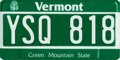 VT license plate YSQ818