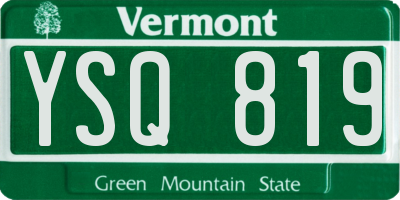 VT license plate YSQ819