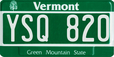 VT license plate YSQ820