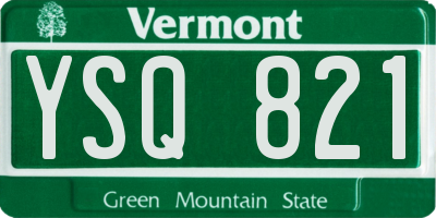 VT license plate YSQ821