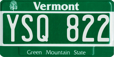 VT license plate YSQ822