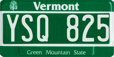 VT license plate YSQ825