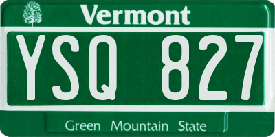 VT license plate YSQ827