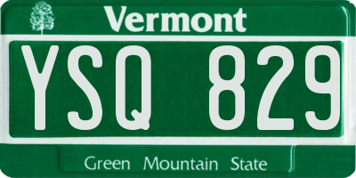 VT license plate YSQ829
