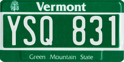 VT license plate YSQ831
