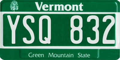 VT license plate YSQ832