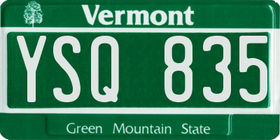 VT license plate YSQ835