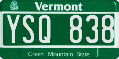 VT license plate YSQ838