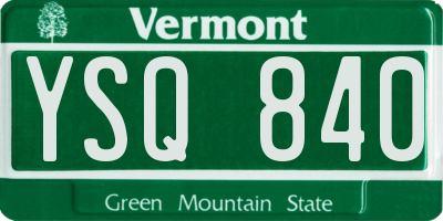 VT license plate YSQ840
