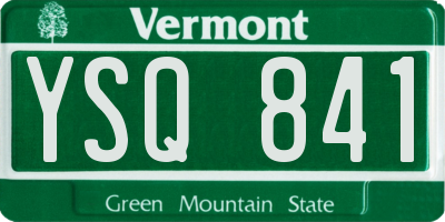 VT license plate YSQ841