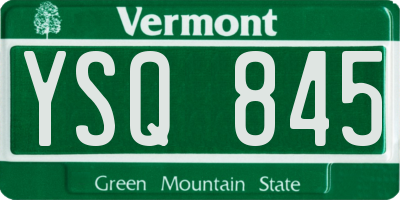 VT license plate YSQ845
