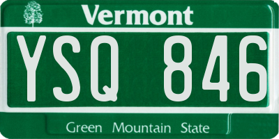 VT license plate YSQ846