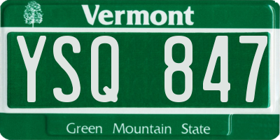 VT license plate YSQ847