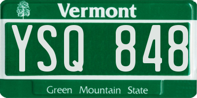 VT license plate YSQ848