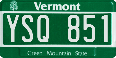 VT license plate YSQ851