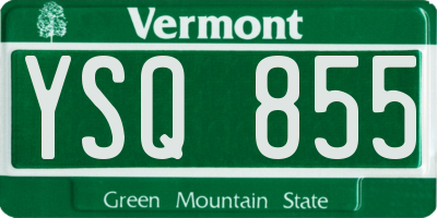 VT license plate YSQ855
