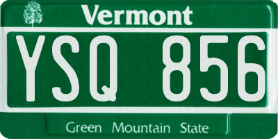 VT license plate YSQ856