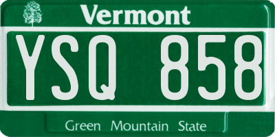 VT license plate YSQ858