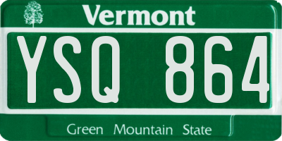 VT license plate YSQ864
