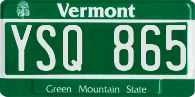 VT license plate YSQ865