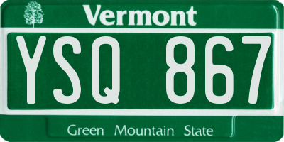 VT license plate YSQ867
