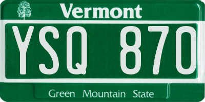 VT license plate YSQ870