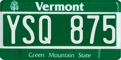 VT license plate YSQ875