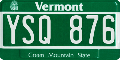 VT license plate YSQ876