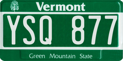 VT license plate YSQ877