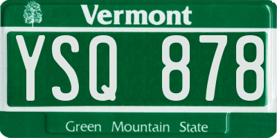 VT license plate YSQ878