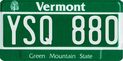 VT license plate YSQ880