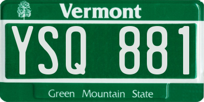 VT license plate YSQ881