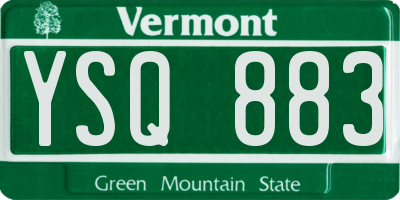 VT license plate YSQ883