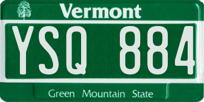 VT license plate YSQ884