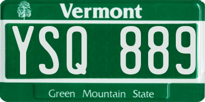 VT license plate YSQ889