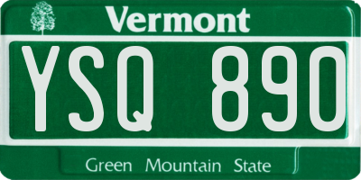 VT license plate YSQ890