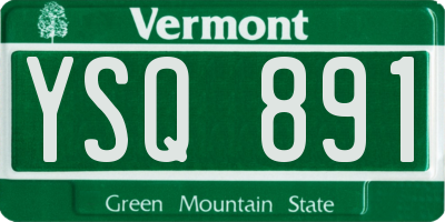 VT license plate YSQ891