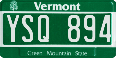 VT license plate YSQ894
