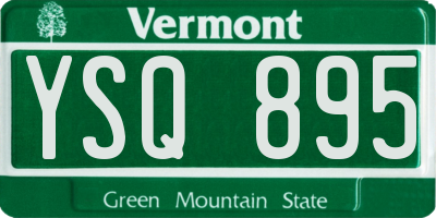 VT license plate YSQ895
