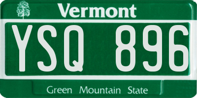 VT license plate YSQ896