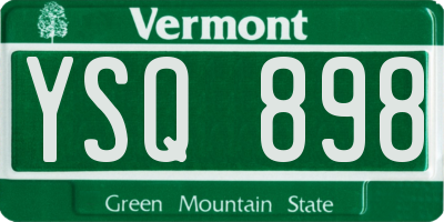 VT license plate YSQ898