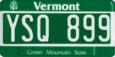 VT license plate YSQ899