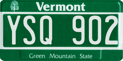 VT license plate YSQ902
