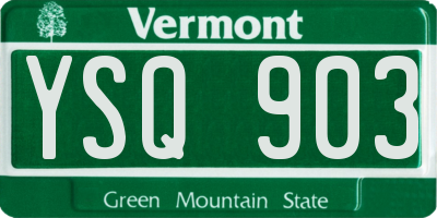 VT license plate YSQ903