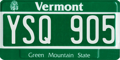 VT license plate YSQ905