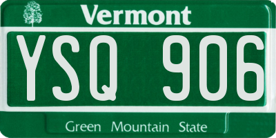 VT license plate YSQ906