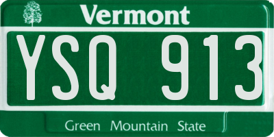 VT license plate YSQ913
