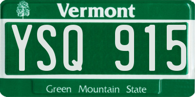VT license plate YSQ915