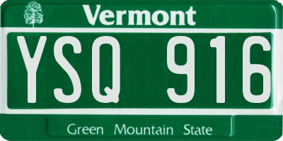 VT license plate YSQ916