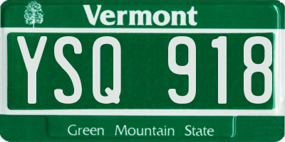 VT license plate YSQ918